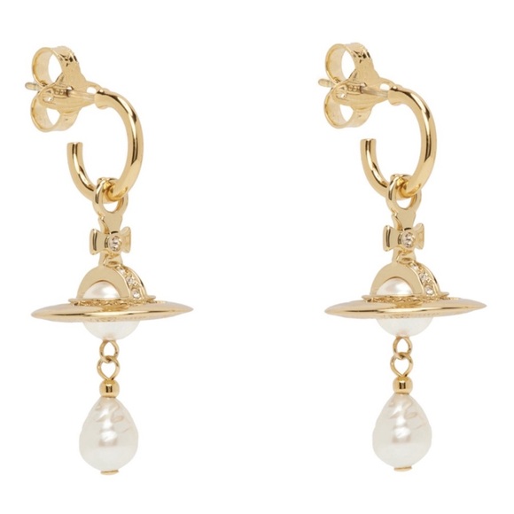 VIVIENNE WESTWOOD
Aleksa embellished drop earrings Gold - Picture 2 of 6